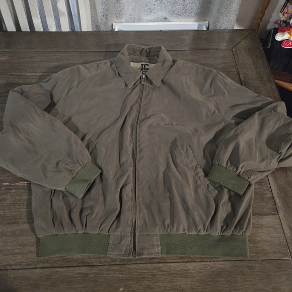 Vintage 90s Microfiber Green Olive Men's Windbreaker Jacket Preppy